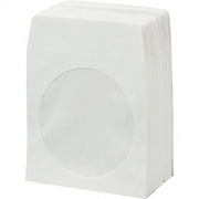 Bestduplicator White Paper CD, Dvd Sleeves with Window & Flap, 100 Storage Sleeves per Case, 10 Pack