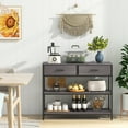 thumbnail image 3 of Giantex 3-Tier Entryway Table, Sofa Side Table w/2 Large Drawers & Anti-toppling Device, Console Table w/Metal Frame, 3 of 9