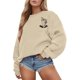 thumbnail image 2 of Gibobby Sudadera de mujer Suéter de Navidad para mujer cuello redondo manga larga suéter de Navidad casual para Navidad simple(Beige,XG), 2 of 3