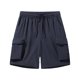 thumbnail image 1 of pstuiky Pantalones cortos de gimnasio, Pantalones cortos casuales de moda para hombre, sólidos, con cordón, cintura elástica y múltiples bolsillos Pantalones cortos de baloncesto, 1 of 2