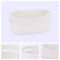 thumbnail image 2 of Unique Bargains Woven Storage Basket Shelf Storage Bin for Home Clothes with Handles White, 2 of 6