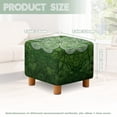thumbnail image 3 of SCRAWLGOD St. Patrick's Day Four Leaf Clover Print White Green Footstool Slipcover, Washable Ottoman Sofa Decoration Stretch Square Furniture Protection for Footrest Sofa, 3 of 7