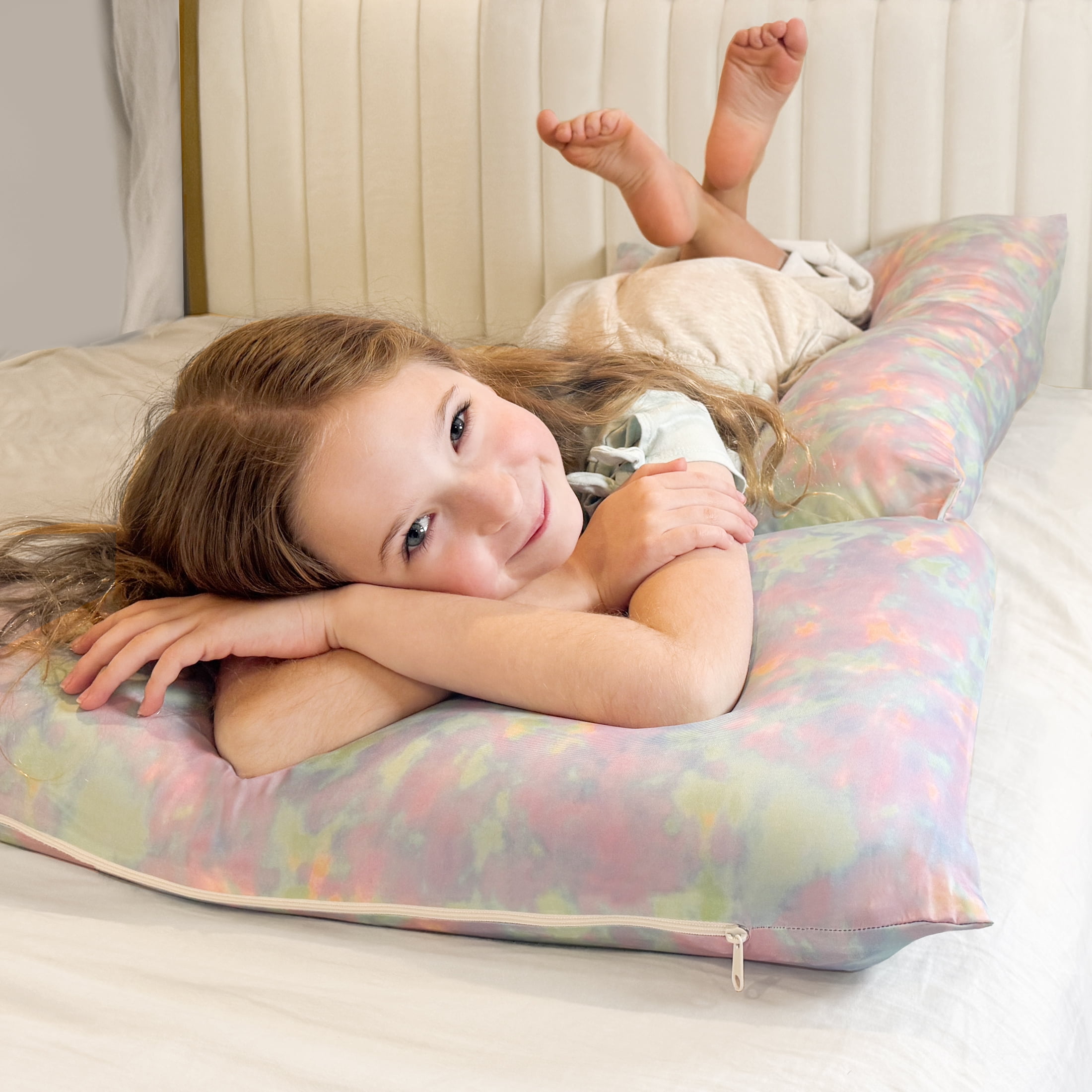 Imaginarium Memory Foam Fun Pillow with Fiber-Filled Body Topper and Cool-to-The-Touch Cover, Cotton Candy