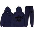 thumbnail image 1 of 2025 White Fox Unisex Letter Print Loose Hoodie Pants Set, 1 of 3