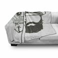 thumbnail image 3 of Anchor Soft Flannel Fleece Throw Blanket, Portrait of a Faceless Captain with Hat and Beard Seaman Character Illustration, Cozy Plush for Indoor and Outdoor Use, 60" x 80", Brown White, by Ambesonne, 3 of 6