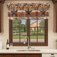 thumbnail image 6 of 2 Pack Valances for Window, Texas Star Vintage Short Curtains for Kitchen Bedroom Living Room, Berry Burnt Orange Brown Wooden Rod Pocket Small Window Treatment Valance Drapes 54 x 18 Inch, 6 of 8