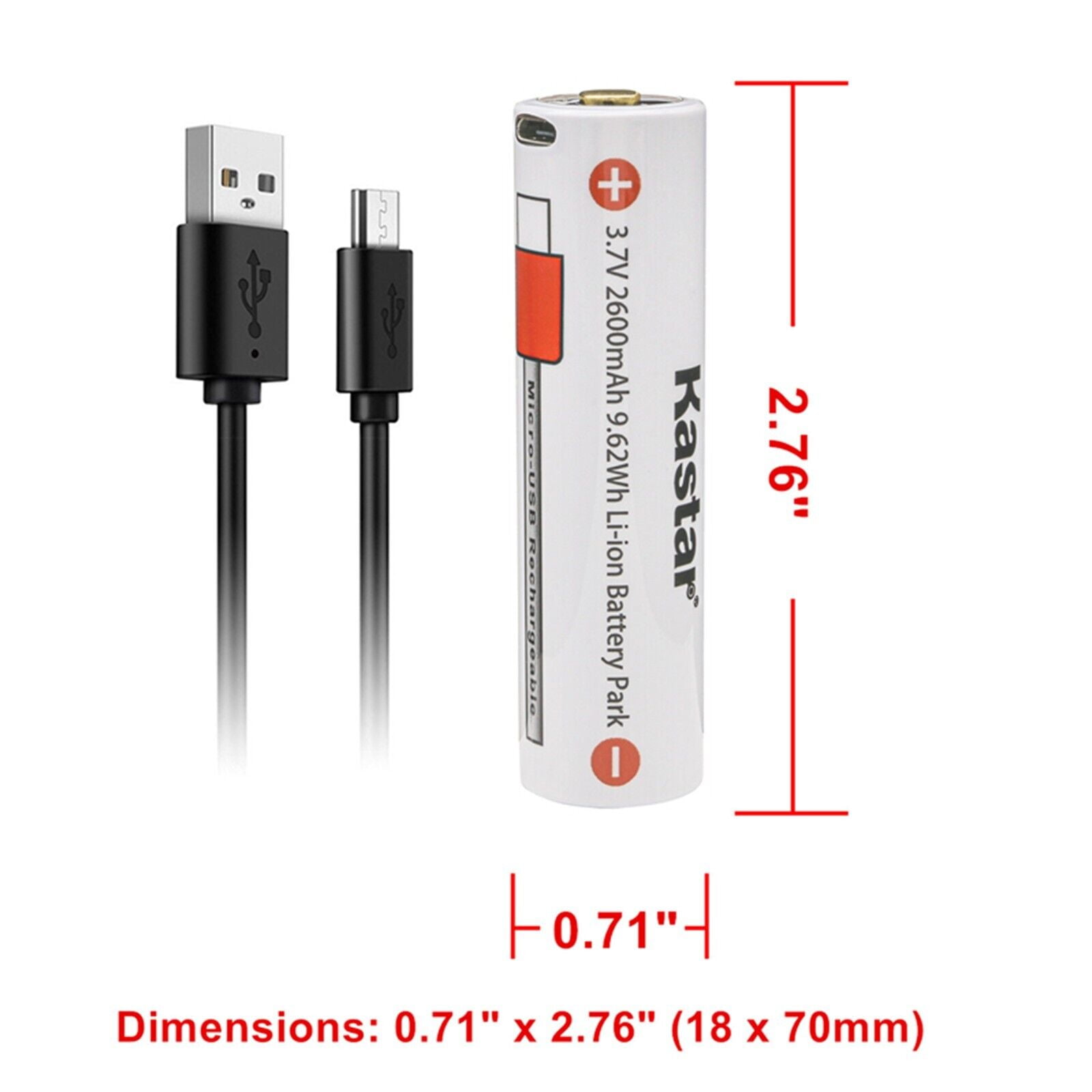 Kastar 2-Pack Battery and AC Wall Charger Replacement for ProTac HL-X USB, ProTac HL USB Headlamp, Siege X USB, ProTac 2L-X USB, and Vantage 180 X USB, SLB26 Battery