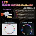 thumbnail image 4 of 24 PCS LED Flower Crowns Headbands, Light Up Flower Crowns for Women & Girls, Glow in The Dark Flower Hairbands Wreath for Wedding Beach Party Birthday Cosplay Gifts, Halloween, Christmas, 4 of 15