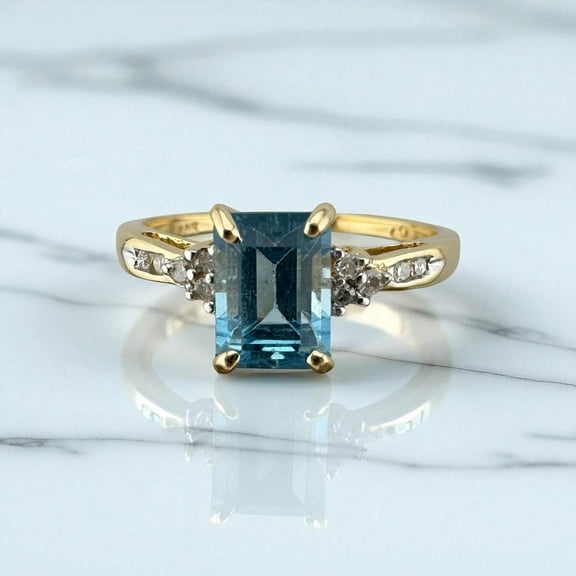 Dreamofdazzles Jewels 2.00 Ctw Emerald Cut Topaz & Diamond Wedding Anniversary Engagement Band Ring 14K Yellow Gold Plated 925 Sterling Silver 925 Sterling Silver -5