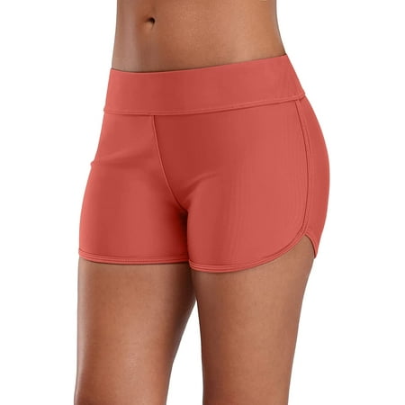 Charmo Swim Board Shorts for Womens Tummy Control Swim Shorts Solid Boardshorts