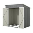 thumbnail image 7 of Enyopro 6 x 4 FT Outdoor Metal Storage Shed with Lockable Hinged Door, Galvanized Steel Tool Shed for Garden, Backyard, Lawn, Light Gray, 7 of 7