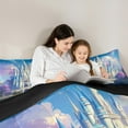 thumbnail image 5 of Feelyou 3D Western Castle Twin Bedding Sets 7-Piece for Kids, Dreamy Stars Galaxy Bedding Comforter Set, Kawaii Princess Reversible Sheet Sets, Microfiber Bedroom Decor, 5 of 8
