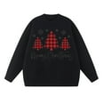 thumbnail image 6 of Fiaer Merry Christmas Tree Womens Sweater Oversized Knitted Pullover Trendy Fall Crew Neck Long Sleeve Baggy Xmas Tops Black XL, 6 of 6