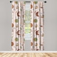 thumbnail image 3 of Ambesonne Zodiac Curtains, Mystical Eye Leaf Witchy Art, Pair of 28"x63", Pale Pink Green Brown, 3 of 5