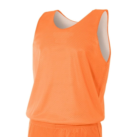 A4 Reversible Mesh Tank , NF1270 , ORANGE/ WHITE , X-Large