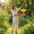 thumbnail image 7 of Mushroom Hanging Metal Mesh Bird Feeder 19.68IN Decorative Wild Bird Seed Feeder Weather Resistant Outdoor Garden Backyard Tree Hanging Ornament for Wildlife Watching, 7 of 7