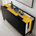 thumbnail image 5 of Yellow Abstract Table Runner 48 Inches Long, Geometric Grey Black White Lattice Kitchen Coffee Dining Table Decoration for Home Party Birthday Wedding Home Decor 13x48 Inches, 5 of 8