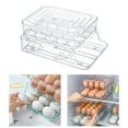 thumbnail image 1 of ziyahi Egg Fresh Storage Box Transparent with Lid for Kitchen Egg Storage Rack White, 1 of 9