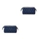 thumbnail image 1 of Minnieouse Bolso compacto y práctico impermeable para todos los elementos esenciales de belleza, bolsa de maquillaje portátil para mujer, pluma pluma azul marino 2Conjunto, 1 of 6