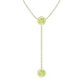 thumbnail image 1 of Angara Collier Péridot Naturel - Collier Style Lariat Péridot Rond 2,8 ct en Or Jaune 14K pour Femmes, 1 of 8