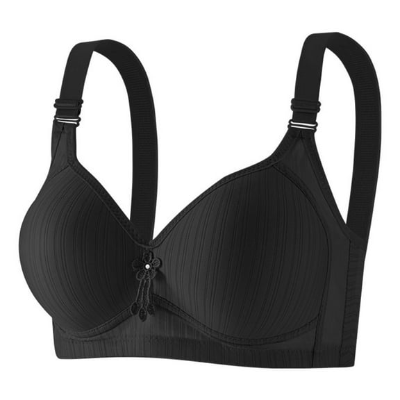 Summer Savings Clearance 2025, Womens Sexy Gather Bras, Women's Seamless Wireless Supportive Bra Push Up Comfort Soft No Underwire Full Coverage T-Shirt Bra for Women S-2XL