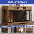 thumbnail image 6 of ModFusion 63" Vintage Brown TV Stand & Dual Dog Crate with Power Station – Fits 2 Dogs (15-30 lbs), Metal & Wood Design, 6 of 10