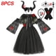 thumbnail image 3 of Disfraz de maléfica de Disney para niñas, vestido de lujo para Halloween, Glam Gownprom negro, Cosplay para niños, ropa de bruja de Reina demonio, 3 of 5