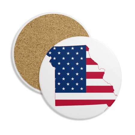 

Missouri USA Map Stars And Stripes Flag Shape Coaster Cup Mug Tabletop Protection Absorbent Stone