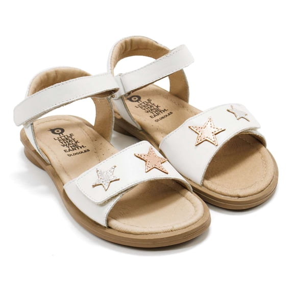 Old Soles Toddlers Dazzle Adjustable Leather Sandals, Snow Silver Copper,25 EU (9 US) M US