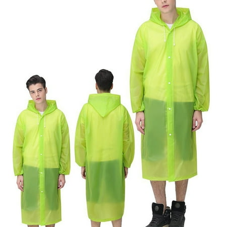HDWUEN Rain Ponchos for Adults Reusable Hiking Raincoat for Women and Men Lightweight Rainwear Rain Jackets with Hood Green