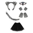 thumbnail image 2 of Wolf Costume Set for Adults & Teens - Gray Wolf Ear Headband, Gloves, Tail & Mask Kit - Lightweight Role Play Outfit for Halloween, Fancy Dress, Carnival & Stage Performances, 2 of 6