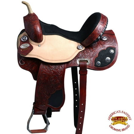 English Riding Saddle Set - 14'' Hilason Western Flex Tree Barrel Racing Trail Riding Horse Saddle