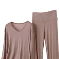 thumbnail image 5 of Bovxnpu Womens Pajamas Sets 2 Piece Lounge Set Cotton V-Neck Long Sleeve Pants Spring-Fall Casual Sleepwear, 5 of 6