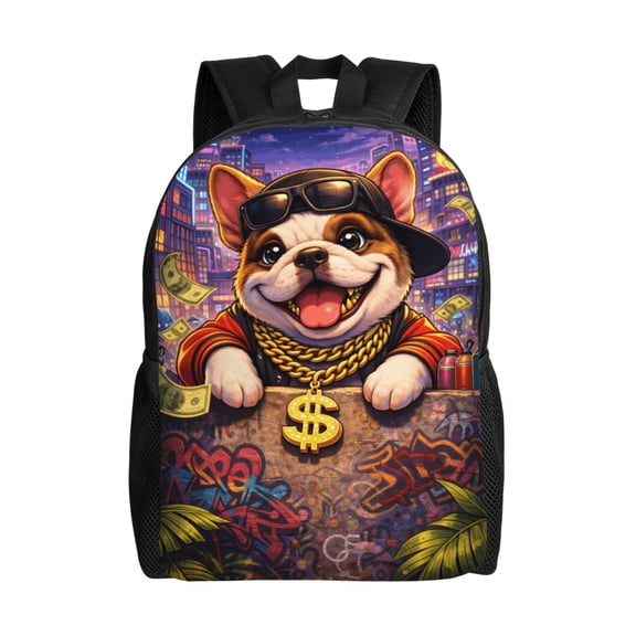 Animal Dog Backpack Full Front Print Travel Laptop Bag for Men and Women