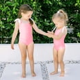 thumbnail image 2 of Fesfesfes Toddler Kids Baby Girls Lace Up Straps Swimsuit Solid Color Swimsuit Open Back One-piece Bathingsuit Swimdress, 2 of 9