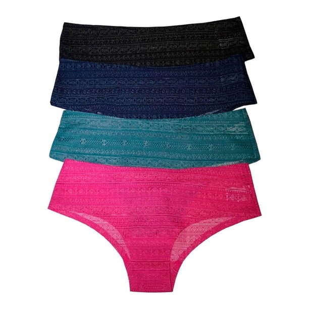 Paquete de Pantaletas Adda Lingerie Modelo PF-1031-2018, Sin costuras, Tela tipo encaje Geométrico, Colores surtidos