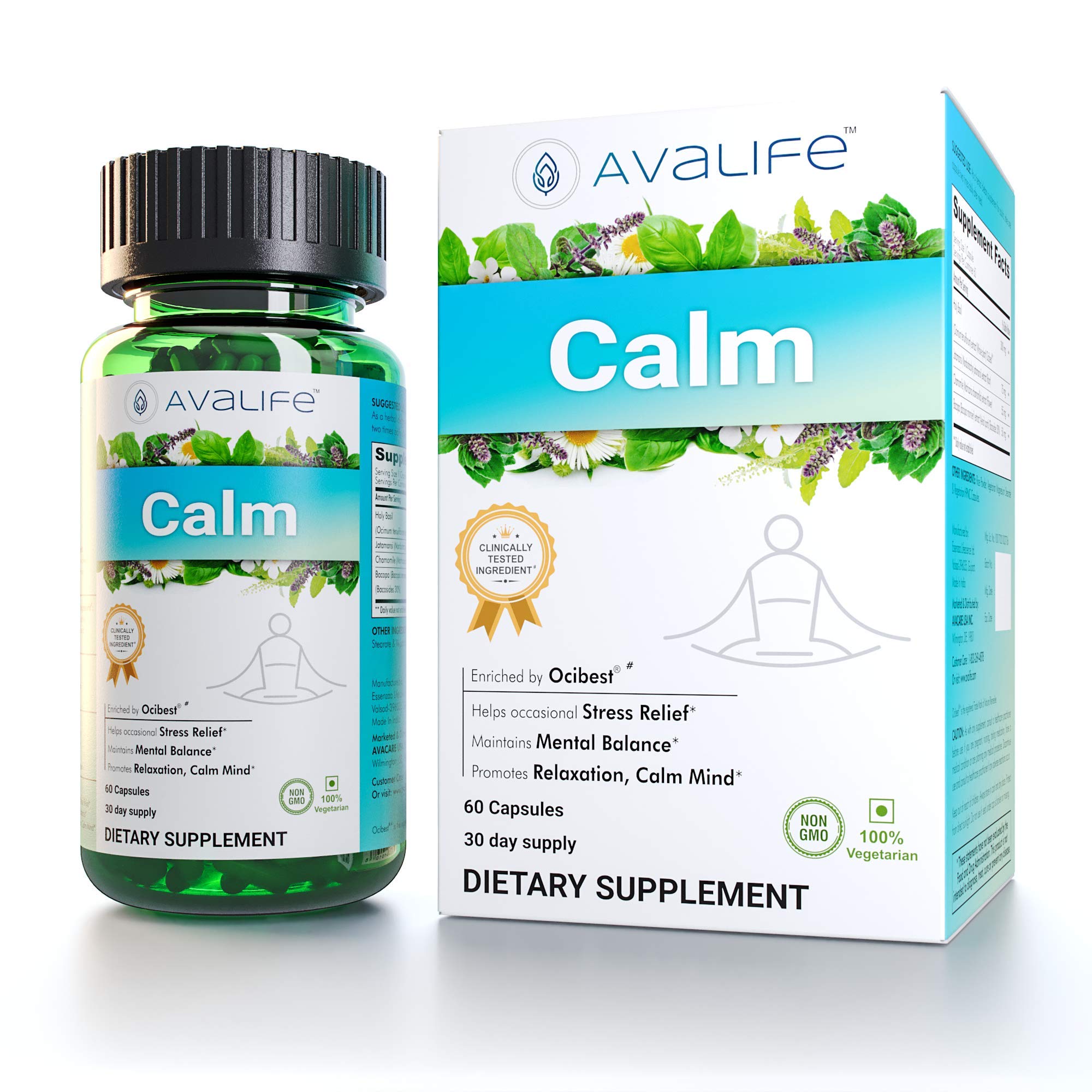 Avalife Calm NAT Ural Stress & Anxiety Relief Supplements for