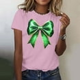 thumbnail image 4 of Elvqul Shirts T - à Col Rond pour Femmes, T-Shirts Graphiques Décontractés, Verts, Fête, Saint-Patrick, Hauts Mignons pour Femmes, Grande Taille, 4 of 5