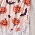 thumbnail image 6 of Women's Halloween Pumpkin Bat Print Pajama Set Lace Cami Top and Matching Shorts 2 Piece Spaghetti Strap Sleepwear Lounge Set, 6 of 6