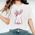 thumbnail image 5 of Camisetas de Cuello de Tripulación de Manga Corta para las Mujeres Cartas de Impresión de Pascua Camiseta de Manga Corta, Spandex de Poliéster, 5 of 5