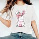 thumbnail image 5 of Camisetas de Cuello de Tripulación de Manga Corta para las Mujeres Cartas de Impresión de Pascua Camiseta de Manga Corta, Spandex de Poliéster, 5 of 5