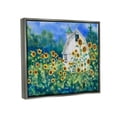 thumbnail image 2 of Tall Sunflowers Country Barn Landscape Painting Luster Gray Framed Art Print Wall Art, 2 of 6
