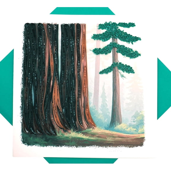 Redwood Wonders, quilling art greeting card for birthday, valentine's day, mother's day, anniversary, thank you, get well