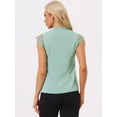 thumbnail image 3 of DARING DIVA Women's V Neck Sleeveless Basic Blouse Top XS Pea Green, 3 of 6