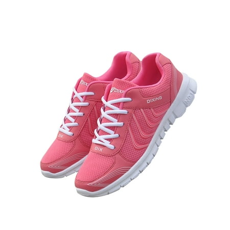 

Fangasis Womens Sneakers Round Toe Trainers Lace Up Athletic Shoes Unisex Running Shoe Workout Comfortable Low Top Casual Sneaker Peach Pink 5.5