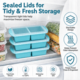 thumbnail image 6 of 3-Pack Silicone Freezer Trays With Lids, 2 Large 2-Cup(500ml)&4 Medium 1-Cup(250ml)&6 Small 1/2-Cup(125ml),Soup Freezer Container Molds for Meal Prep&Freezing Soup,Stews,Sauces, 6 of 9