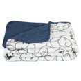 thumbnail image 4 of Marina Decoration Embroidered Stitching Coverlet Bedspread Ultra Soft Solid Bedding Summer Quilt Set with Quilted Sham, Navy Blue Branch Pattern, 4 of 7