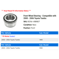 thumbnail image 2 of Front Wheel Bearing - Compatible with 2000 - 2006 Toyota Tundra 2001 2002 2003 2004 2005, 2 of 2