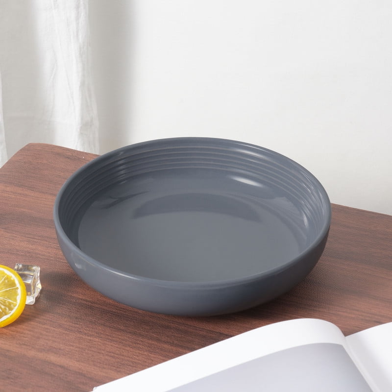 (2 pack) Mainstays Chiara Stoneware Round Gray Dinner Bowl