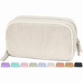thumbnail image 1 of wonima02 Big Capacity Pencil Case Pen Pouch, Soft Corduroy Pencil Bag with 3 Compartment, Multiple Pockets, Sturdy Zipper, Cute School Supplies Pen Bag Organizer For Teen Girls College, Beige, 1 of 1